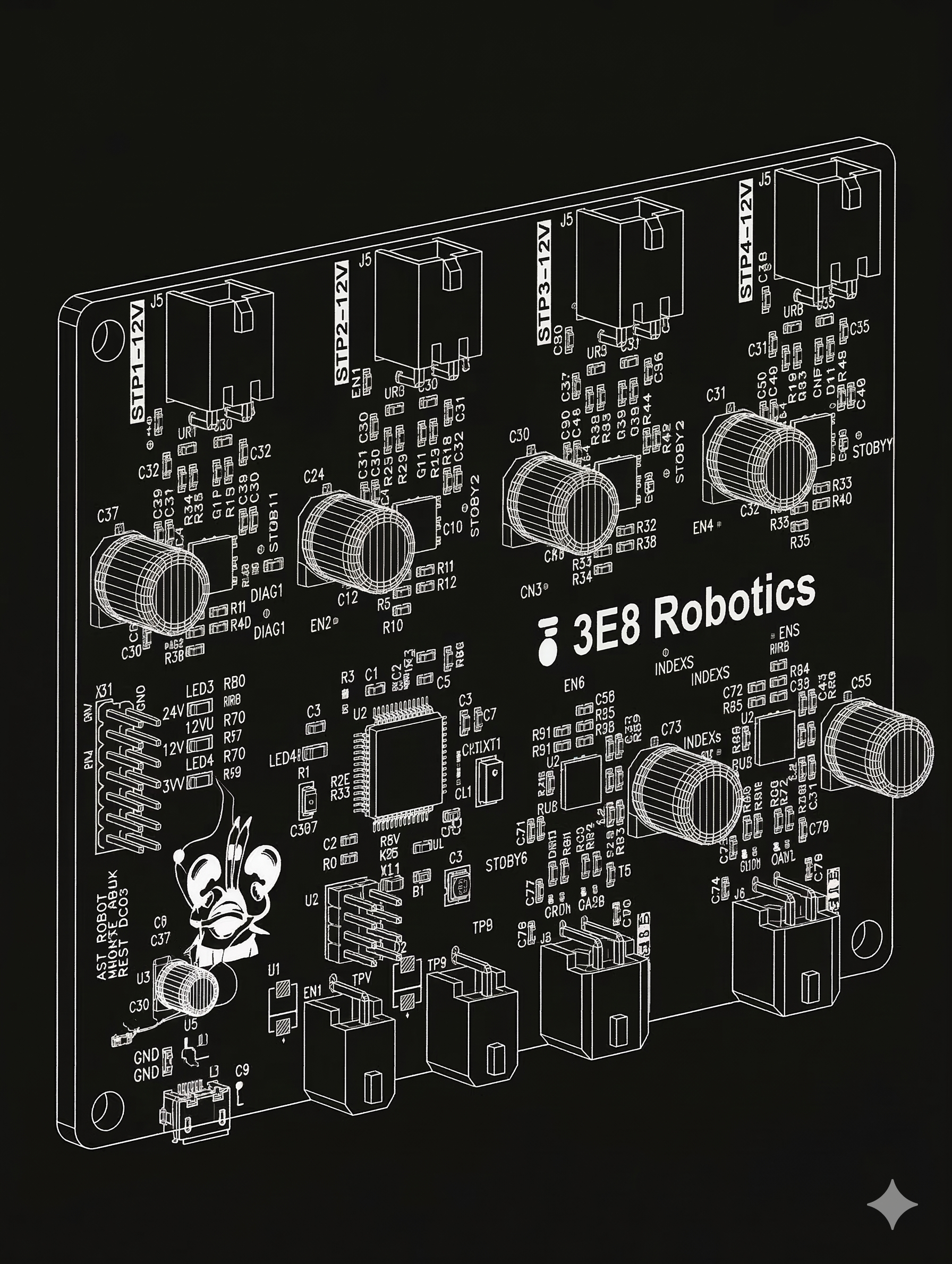 6-axis stepper controller PCB